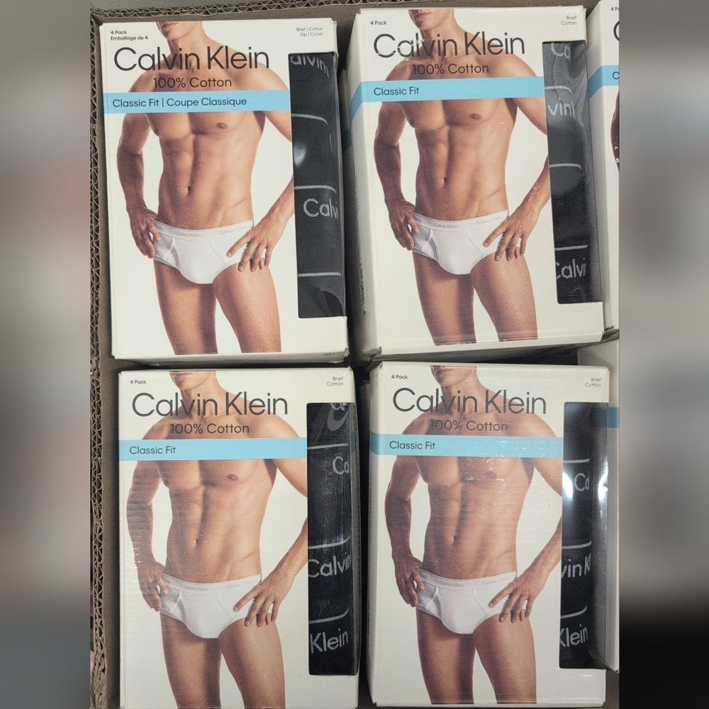Calvin Klein Men's Black Cotton Briefs 4 4pks Size Medium